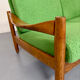 Vintage 3-seater canapé in solid oak with boucle fabric, Scandinavian design from the 70s.
