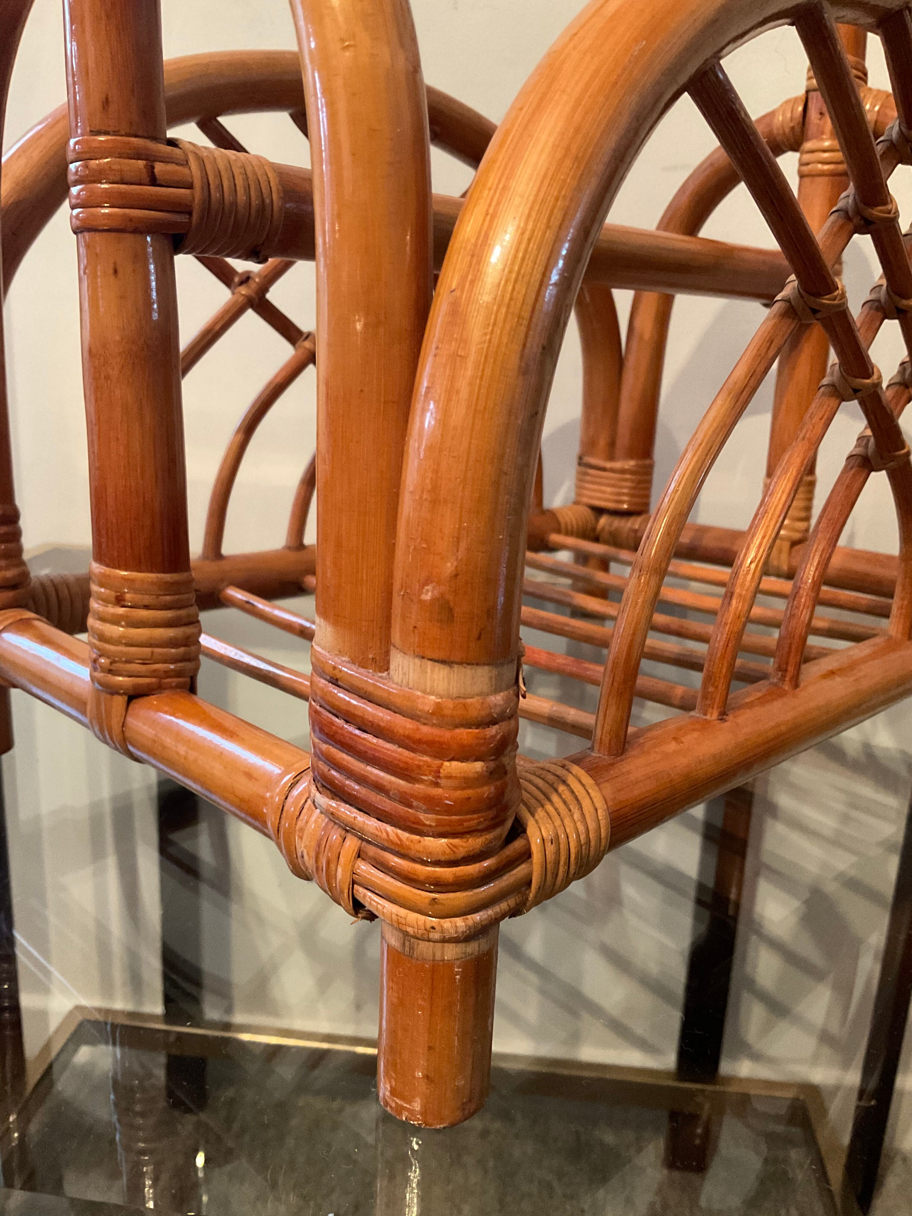 Vintage rattan magazine holder 70s