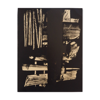 Pierre soulages: lithograph no. 9 - original lithograph