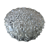 Vintage structured glass round ceiling lamp 60s-70s