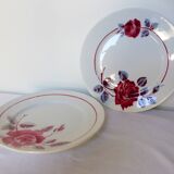 2 vintage mixed dinner plates from Badonviller and Moulin des Loups