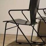Series of 4 minimalist chairs model "EGOA 300" by Josep Mora