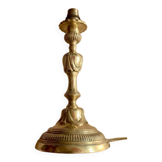 Pied de Lampe en Bronze décor Drapé Style Louis XVI