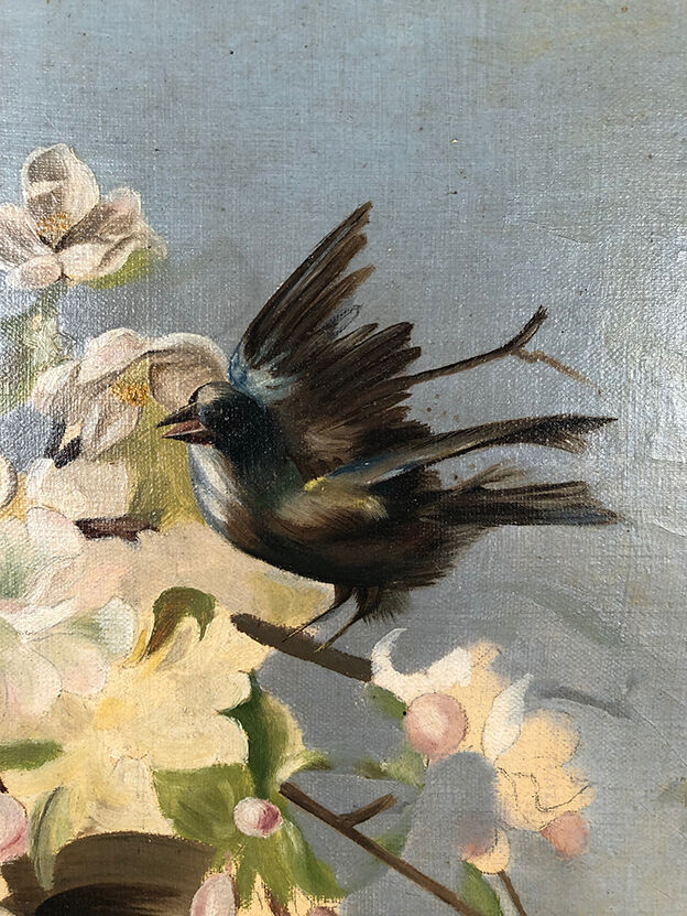 Oil on canvas late nineteenth, early twentieth, Trendy Birds