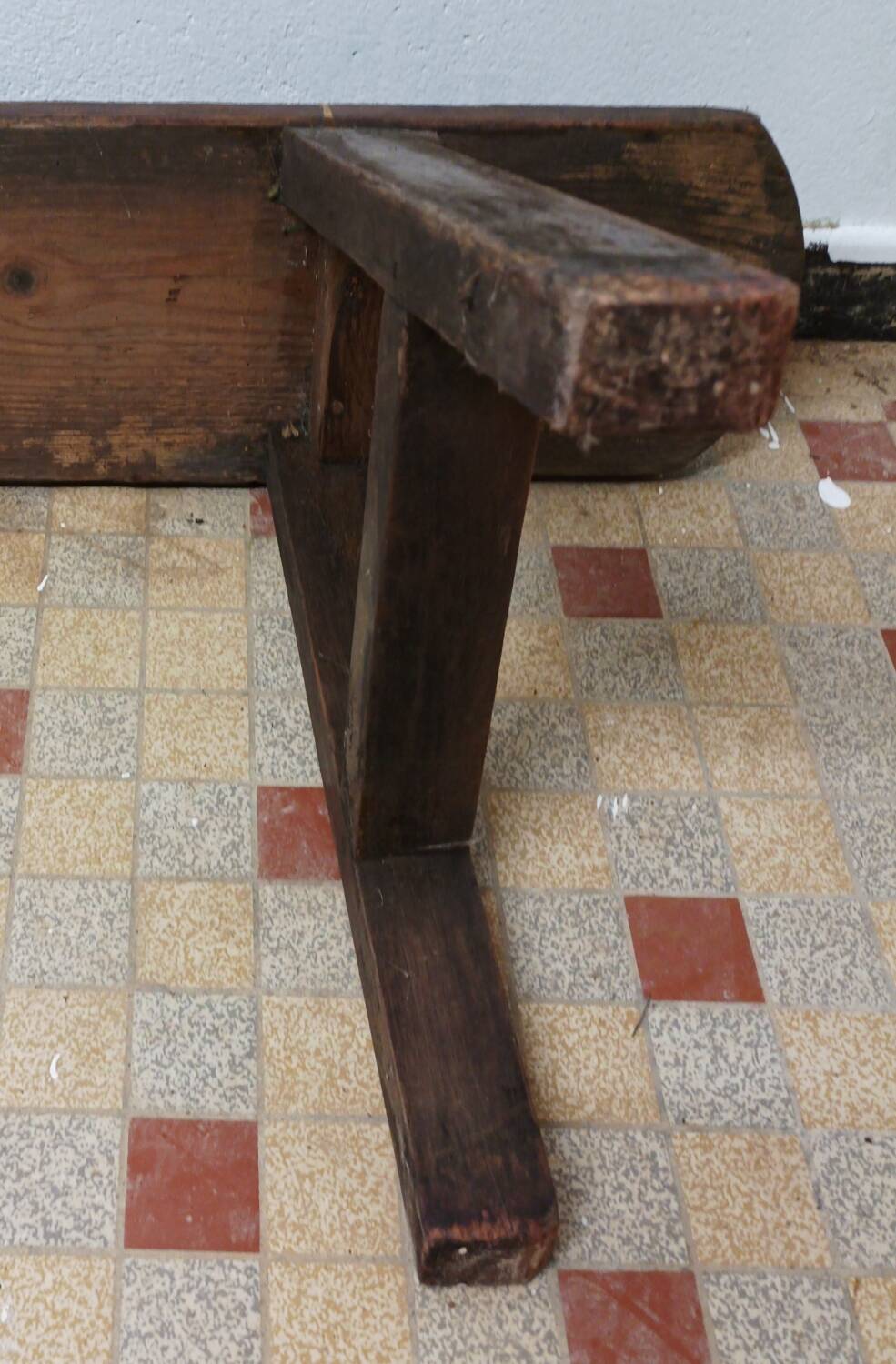 Old Large Vintage Wooden Farm Bench