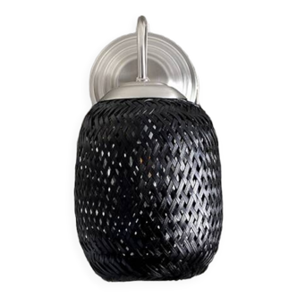 Black Wicker Sconce