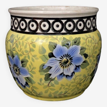 Cache-pot Villeroy et Boch décor floral XXe