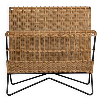 Porte-revues en rotin Raoul Guys