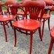 8 chaises bistrot acajou, années 50/60