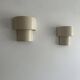 Pair of vintage modernist wall lights, white lacquered metal, Sweden 1970