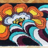 1970s German Wool Rug with Pop-Art Floral Pattern