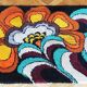 1970s German Wool Rug with Pop-Art Floral Pattern