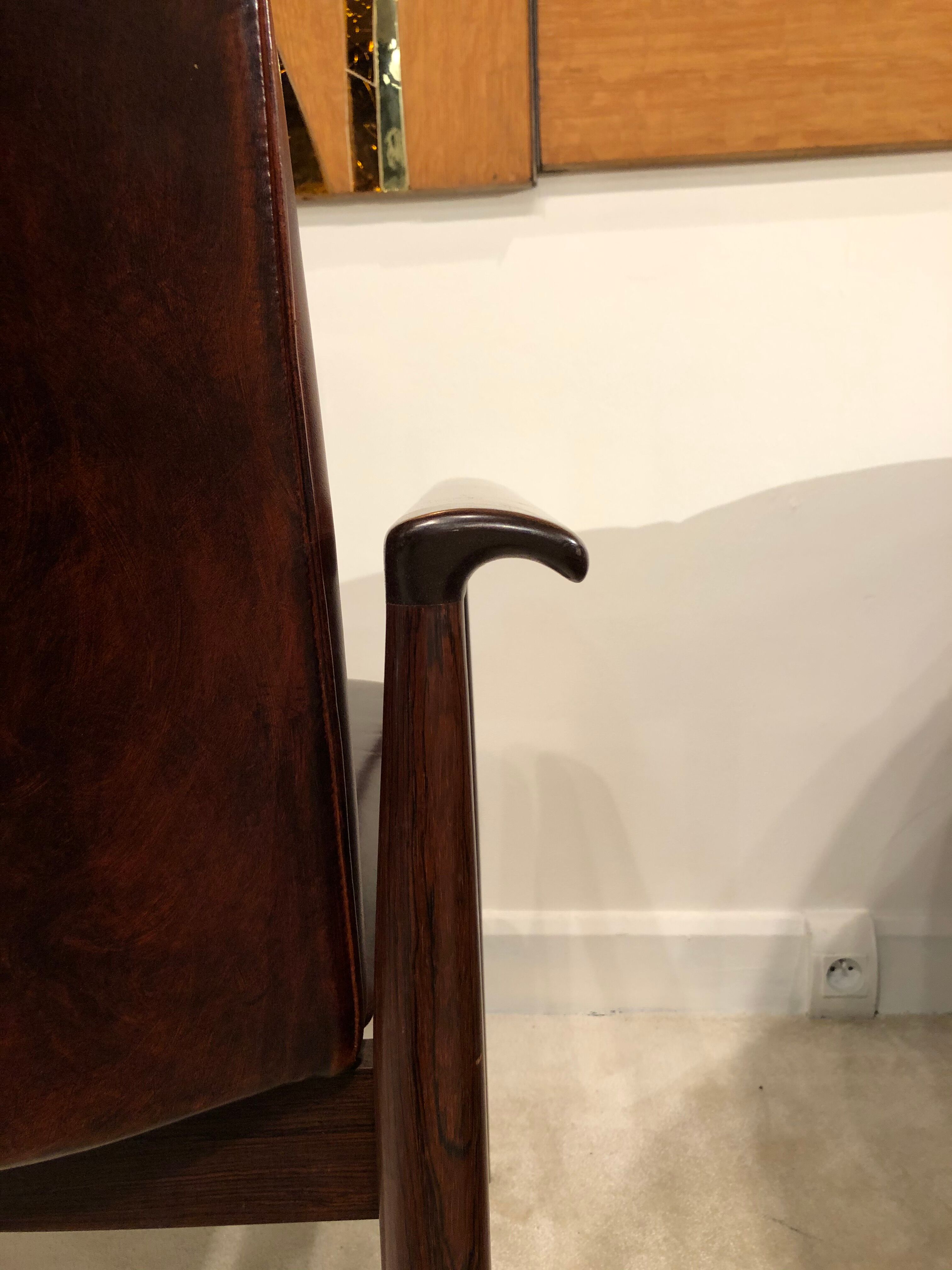 Finn Juhl's "Diplomat" armchair from the 1960s in solid rosewood and leather