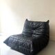 Black leather Togo armchair by M. Ducaroy for Ligne Roset