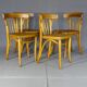 Série de 4 chaises Thonet Art déco bistrot blondes 1930