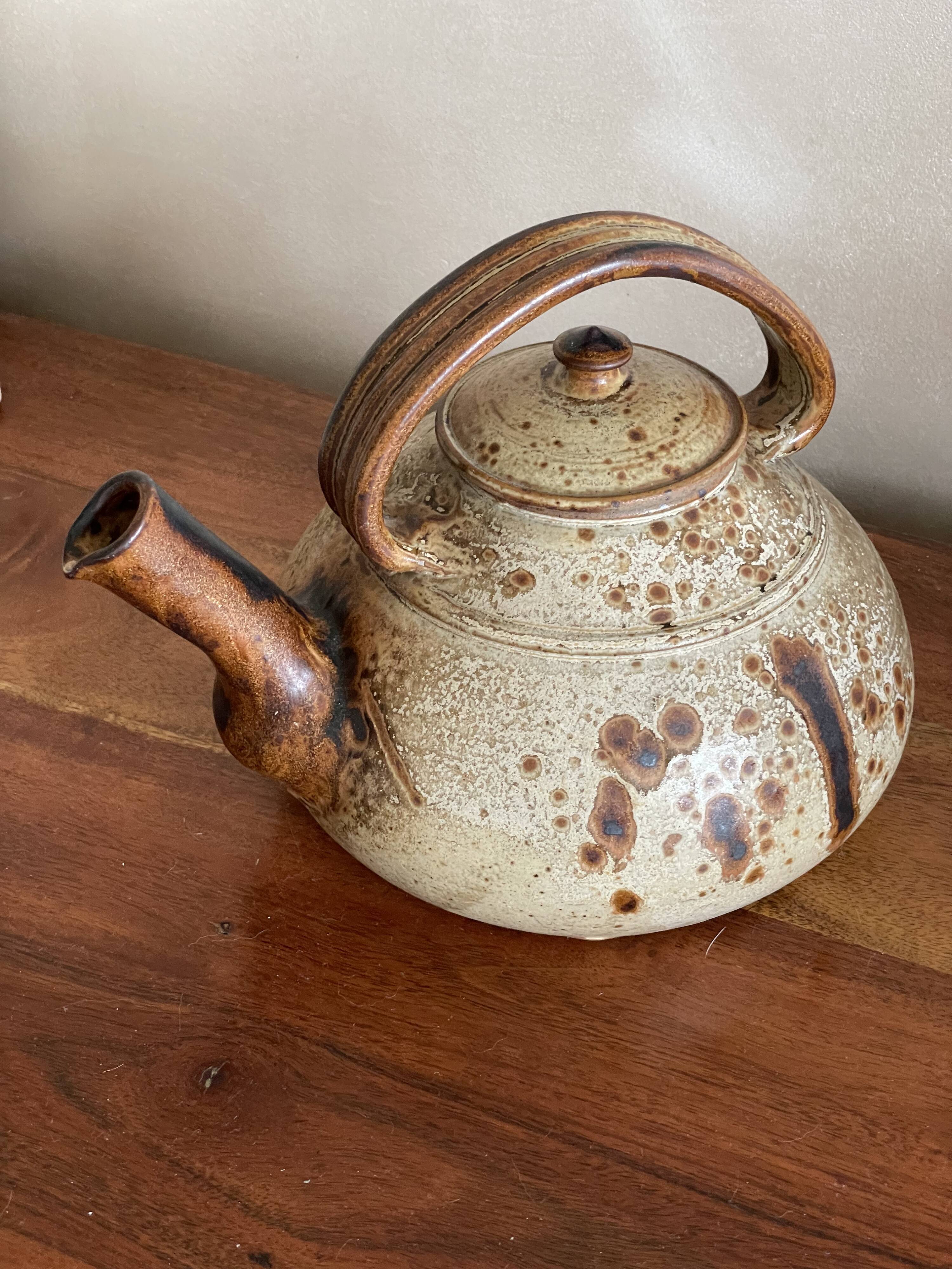 Pyrity sandstone teapot Signed JP