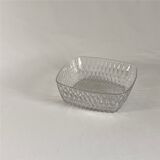 Square chiseled glass bowl