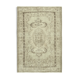 Tapis beige oriental ancien fait à la main 186 cm x 265 cm