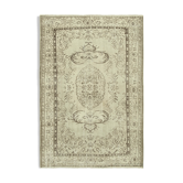 Handmade antique oriental beige carpet 186 cm x 265 cm
