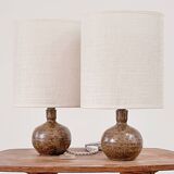 Duo lampes de chevet en grès