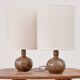 Duo sandstone bedside lamps