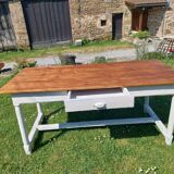 Wooden farmhouse table