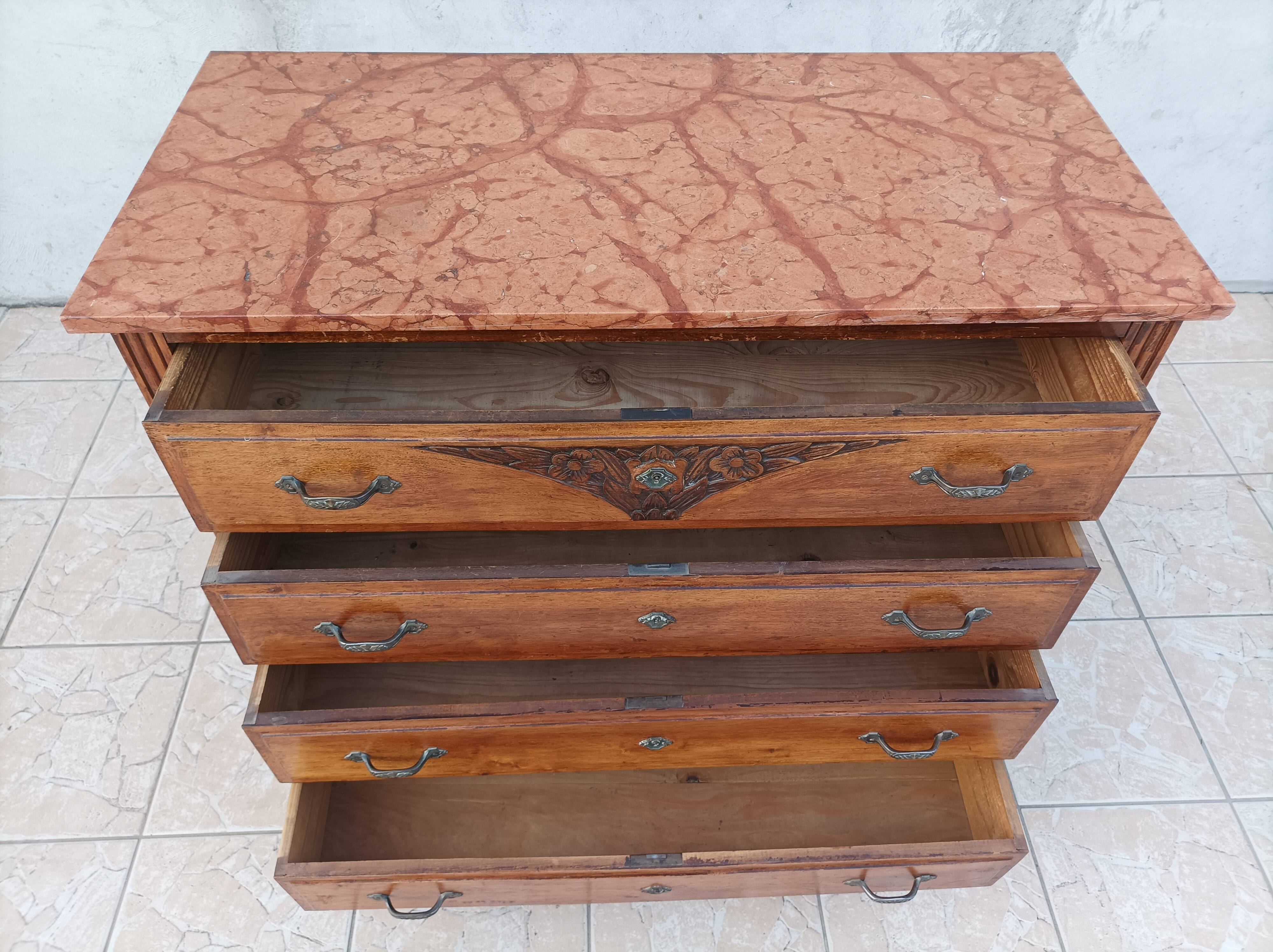 Art Deco walnut commode