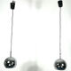 Targetti, set of two chrome sphere pendant lamps from 70s