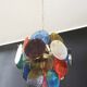 Multicoloured vintage Murano glass chandelier with 4 lights. Italy.
