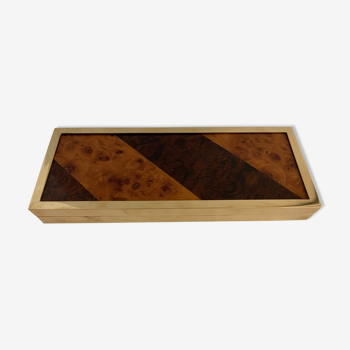 Brass and lasle cigarette box, 20th