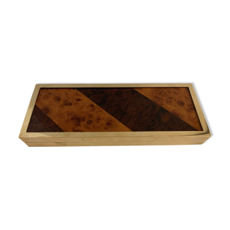 Brass and lasle cigarette box, 20th