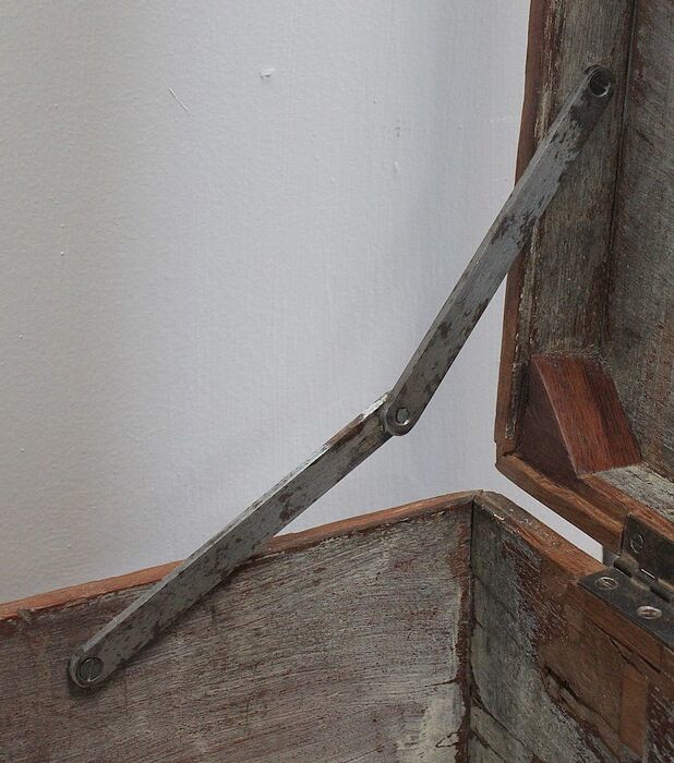 Massive ash chest and iron handles - mid-19th century