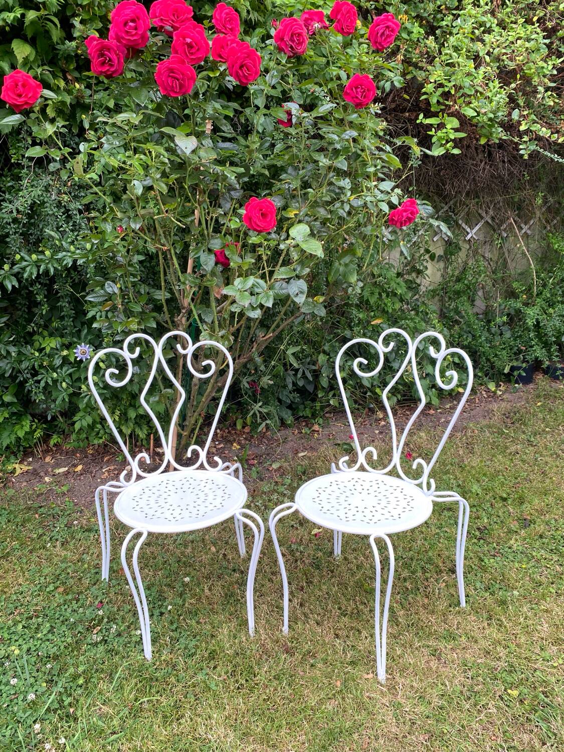 Old wrought iron garden furniture from the 1950s