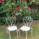 Old wrought iron garden furniture from the 1950s