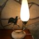 1940-50 perched bird lamp, alabaster, brass and regula