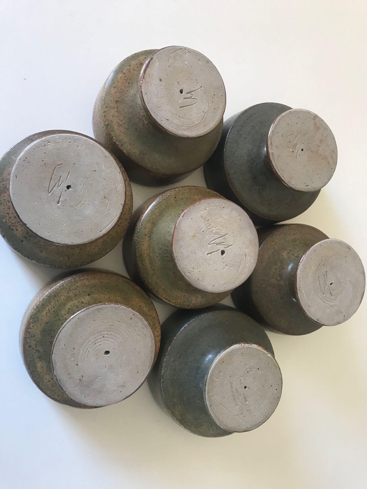 Lot cups or bowls by Jacques Lacheny vintage sandstone