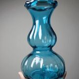 Small vintage turquoise blue glass vase