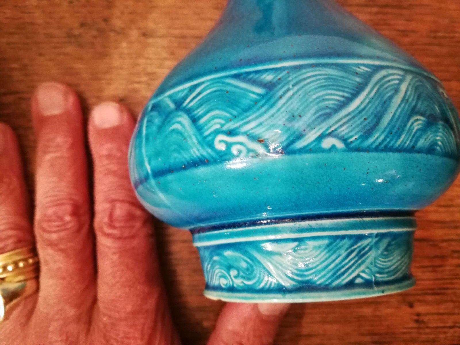 Pair of vases inspired blue Th.Deck