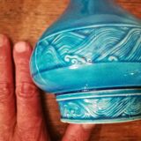 Paire de vases bleu japonisant Th.Deck