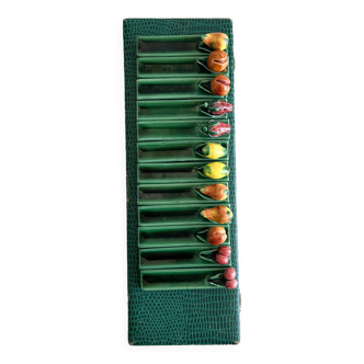 12 ceramic fruit knife holders.