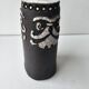 Raku ceramic roll vase signed Potty