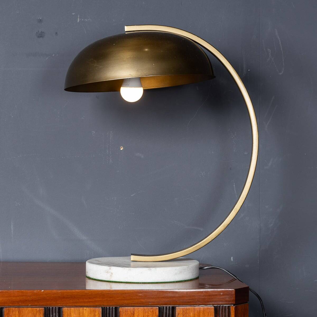 Vintage 20thc brass christian dell style table lamp c.1970