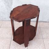 Art Deco side table in solid oak