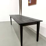 Large 1950s Farm Table in Burnt Wood (Shou Sugi Ban) – L245 cm