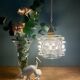 Vintage tulip pendant light in holophane glass