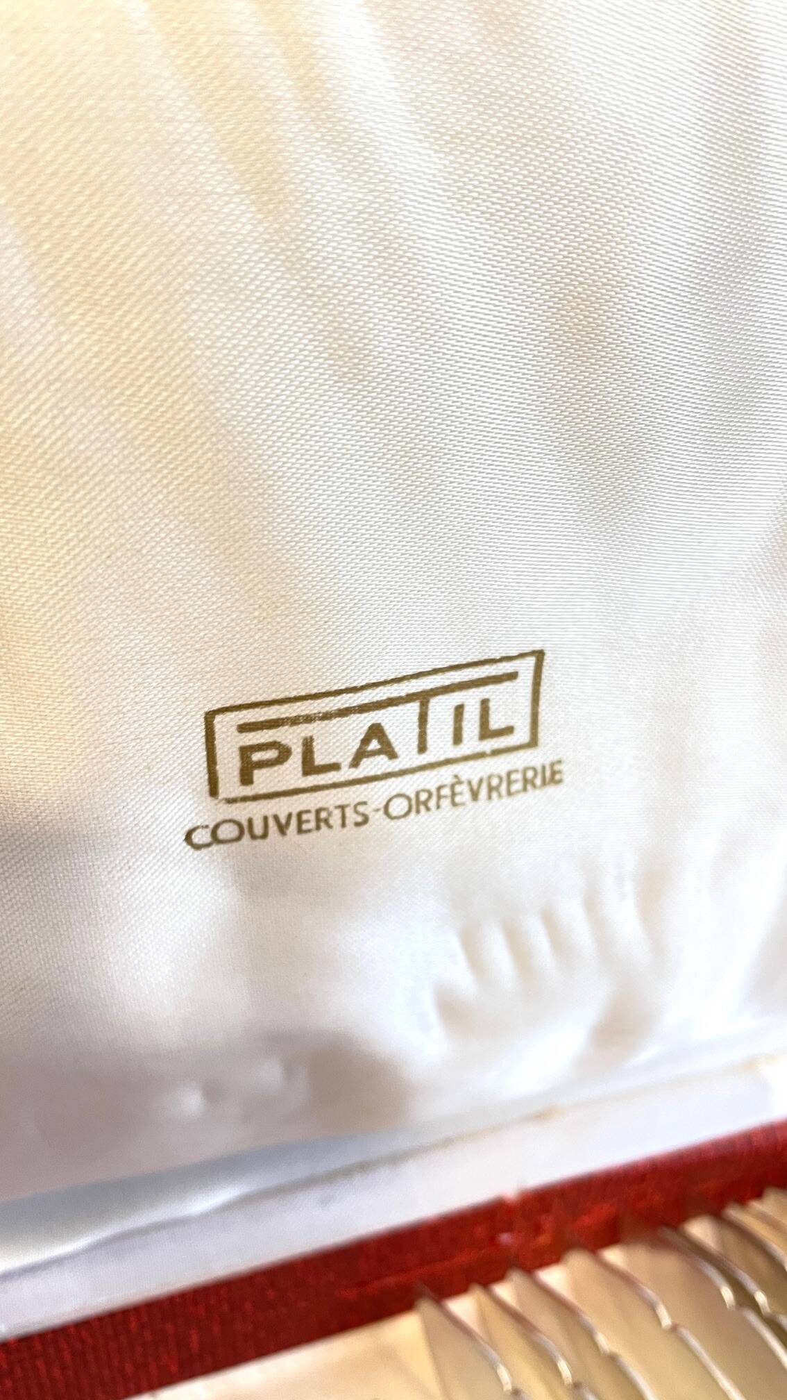 PLATIL 12 Couverts à Poisson  Métal Argenté