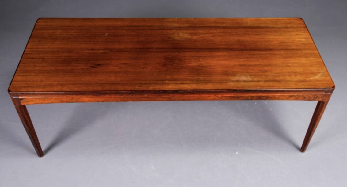 Table basse danoise vintage en palissandre par Ole Wanscher, 1970