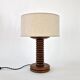 Vintage turned wooden lamp Art Deco style