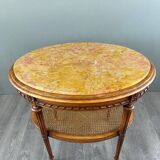 Side Table, Louis XVI Style Pedestal Table, Late 19th Century