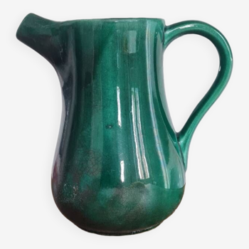 Enamelled stoneware pitcher